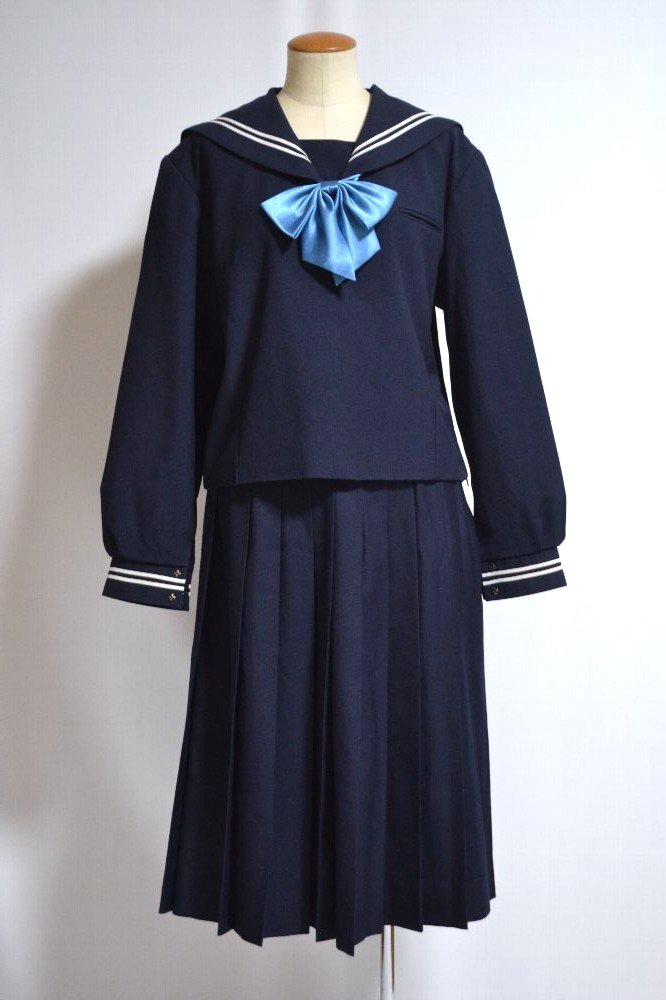 大size 14号 埼玉県 小鹿野中学校 セーラー冬服 リボン＊T1765