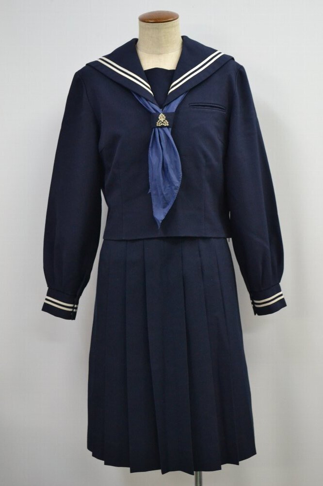 千葉県 船橋法田中学校 セーラー冬服ジャンパースカート♪4P1325 