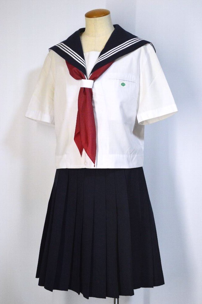 引越しにつき値下げ中　都立高校　制服 埼玉県立 川越西高等学校 セーラー夏服 前開き＊T3125