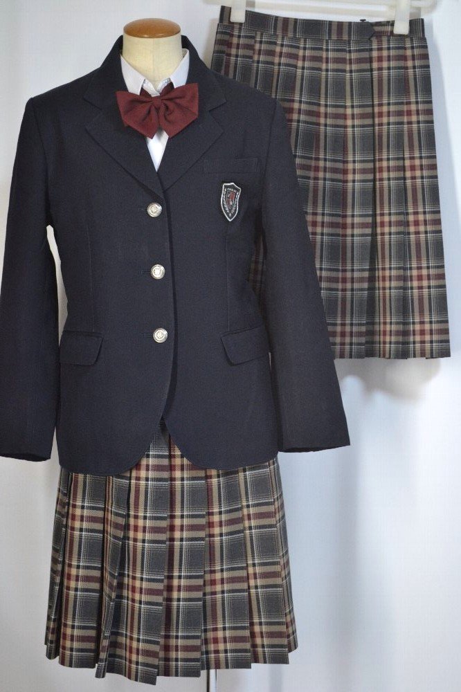 2中制服 東京都 清瀬第二中学校 ブレザー冬夏服 リボン T2723-