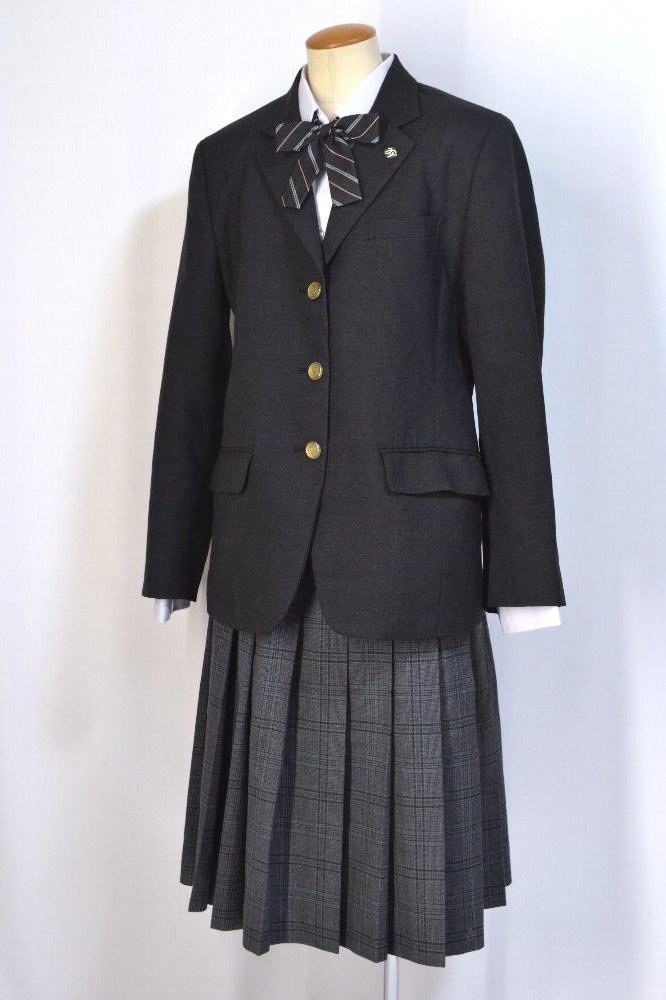 埼玉県立 草加高等学校 ブレザー冬服 リボン 校章＊T2405 | ブレザー