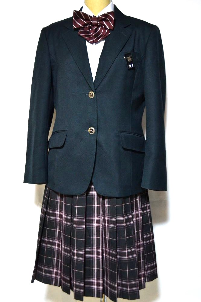 東京都 荒川区立第七中学校 ブレザー冬服 リボン 校章 学年章＊SH0539