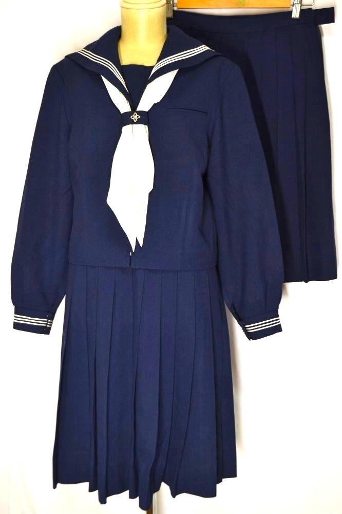 大size W72 千葉県 八街市立 八街中央中学校 セーラー冬服 夏スカート
