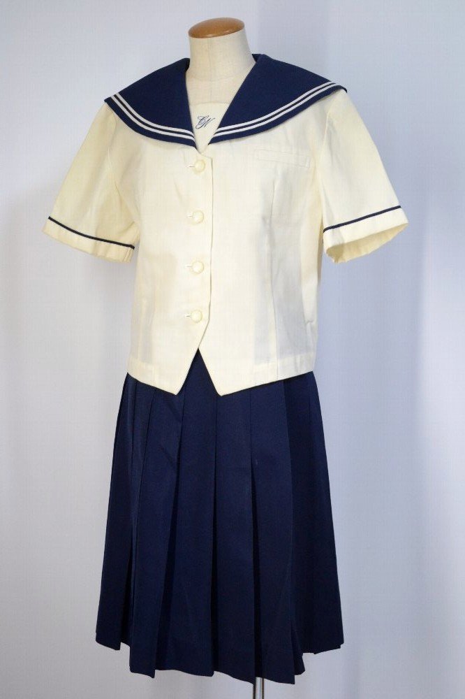 千葉県 千葉日本大学第一中学校 セーラー夏服 替えカフス 前開き M 