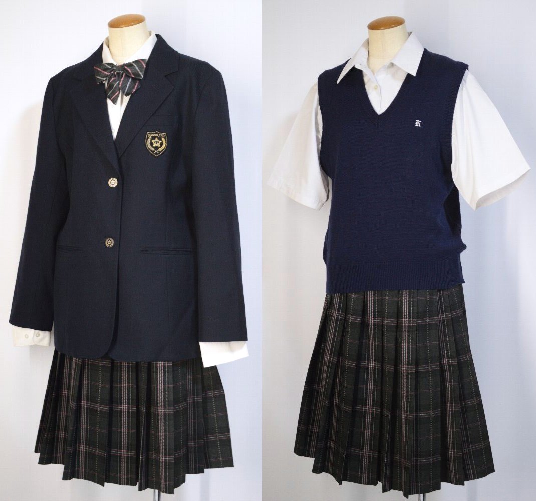 大size 埼玉県 戸田市立喜沢中学校 ブレザー冬夏服 リボン＊JT2978