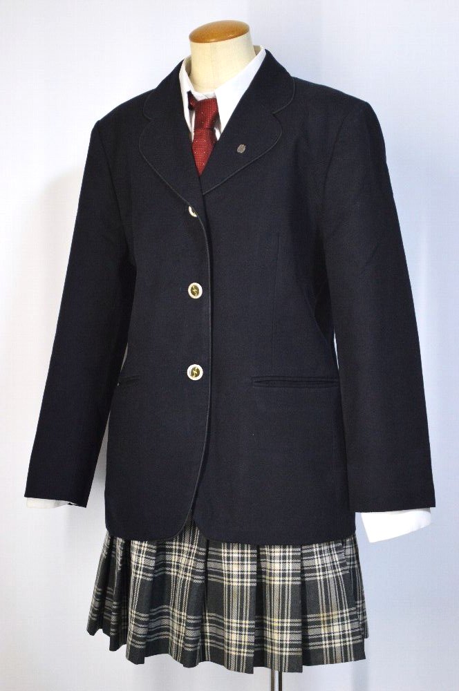 大size 東京都立 農芸高等学校 ブレザー冬服 ネクタイ 校章 裏地付き