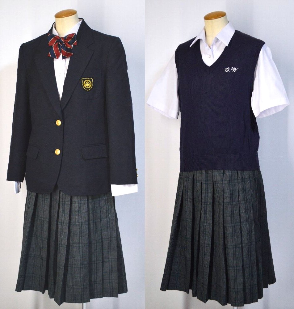 東京都 江東区立大島西中学校 ブレザー冬夏服 リボン＊T3231 