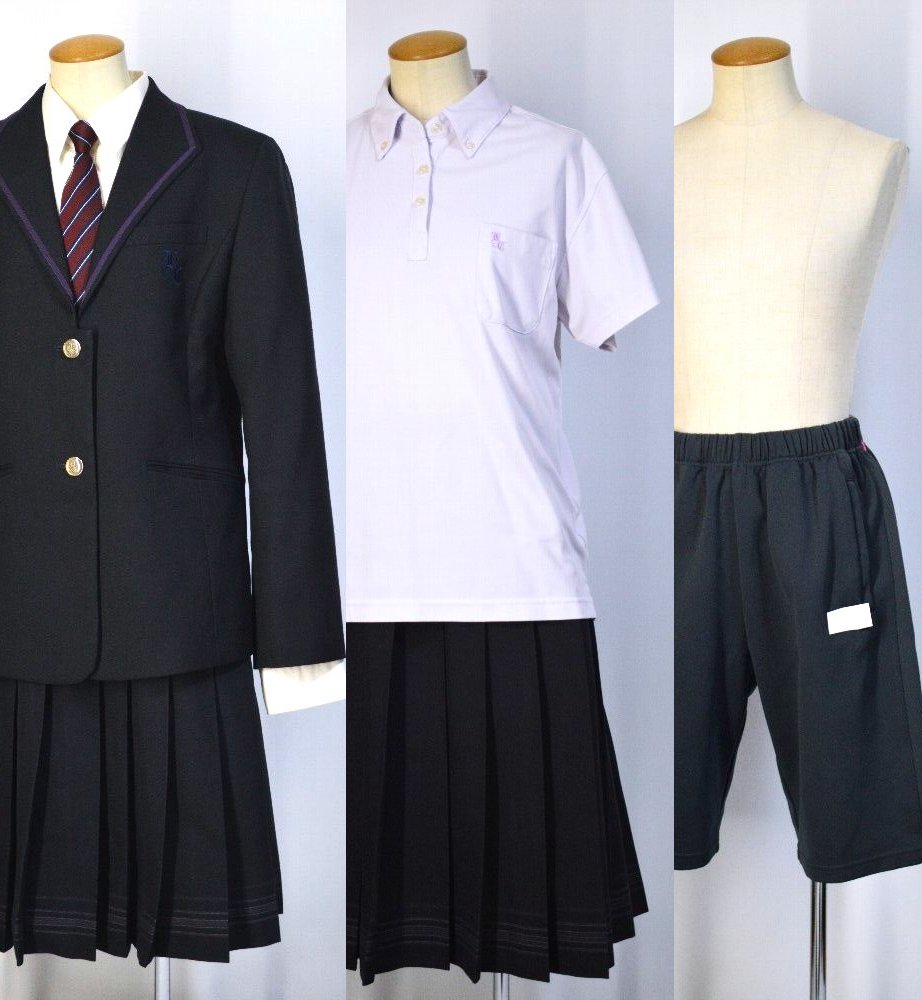 山梨県 甲府商業高等学校 冬夏服 パイピングブレザー ライン入り