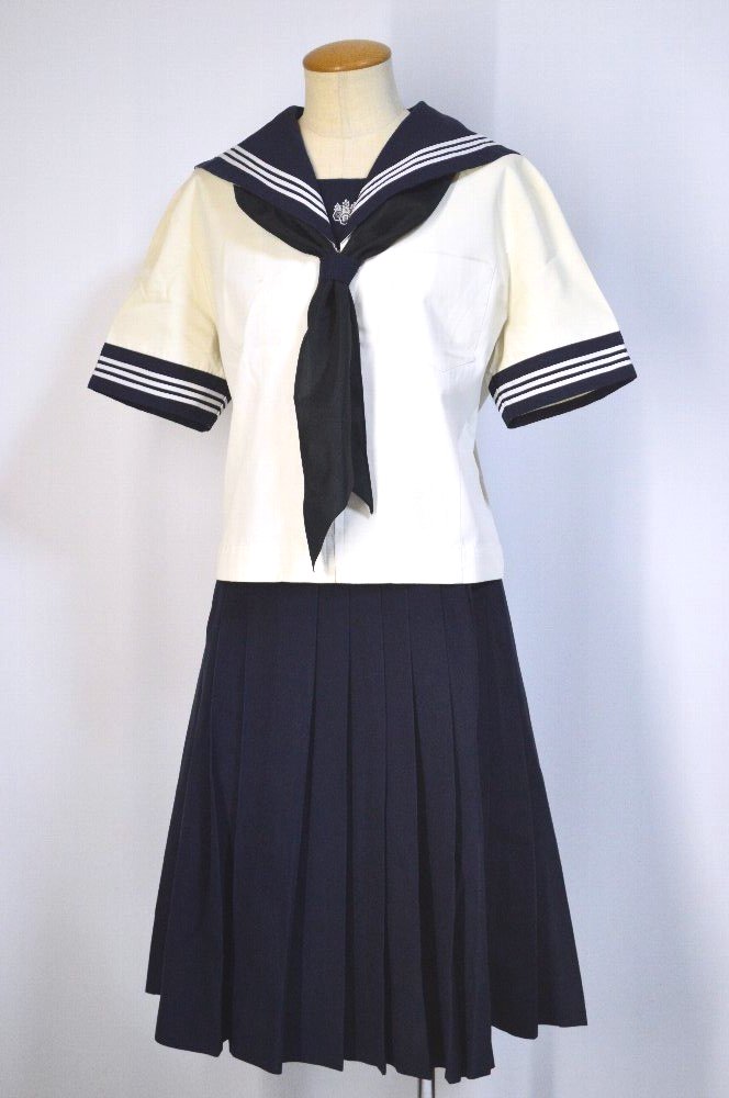 東京都 目白研心中学校・高等学校 セーラー夏服 前開き＊T3924