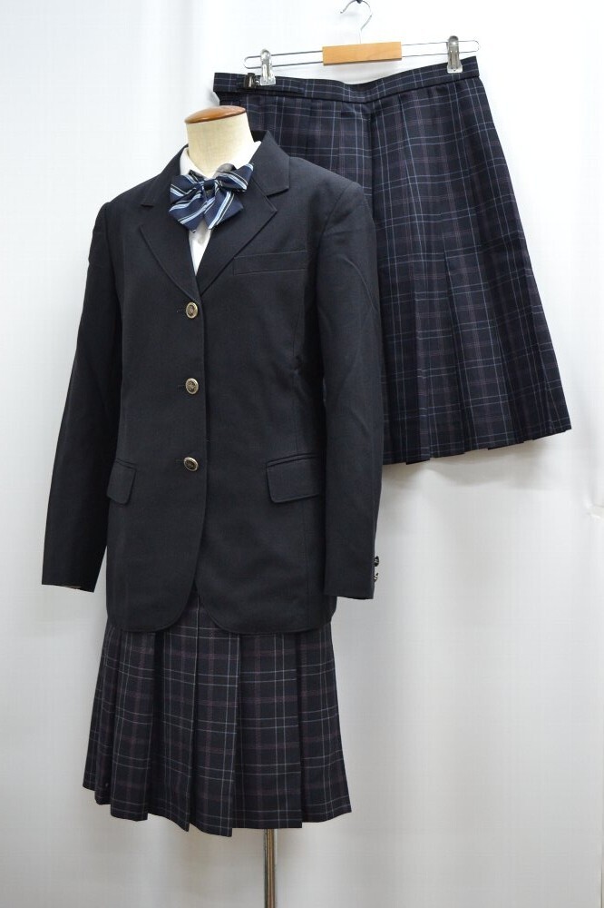 逗子中学　制服　上下 大size 神奈川県 逗子中学校 ブレザー冬服 夏スカート ＊NA0217