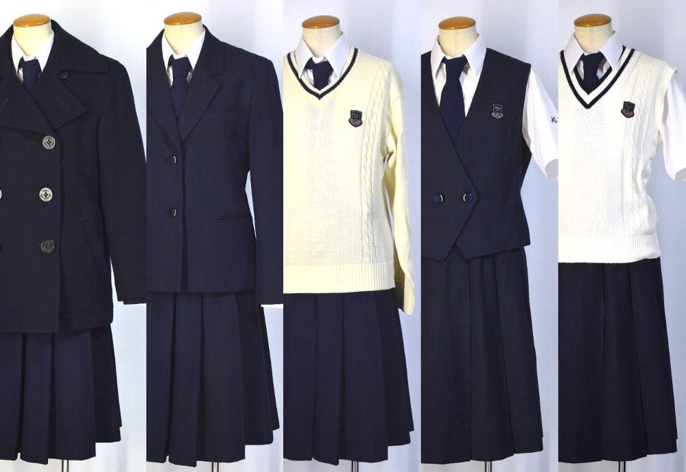 埼玉県 星野高等学校 女子部 ブレザー冬夏服 ネクタイ コート＊T5033