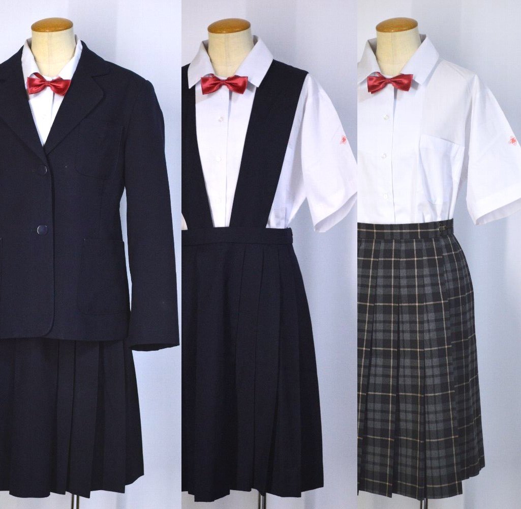 山梨県立 甲府第一高等学校 ブレザー冬夏服 吊りスカート＊T4694
