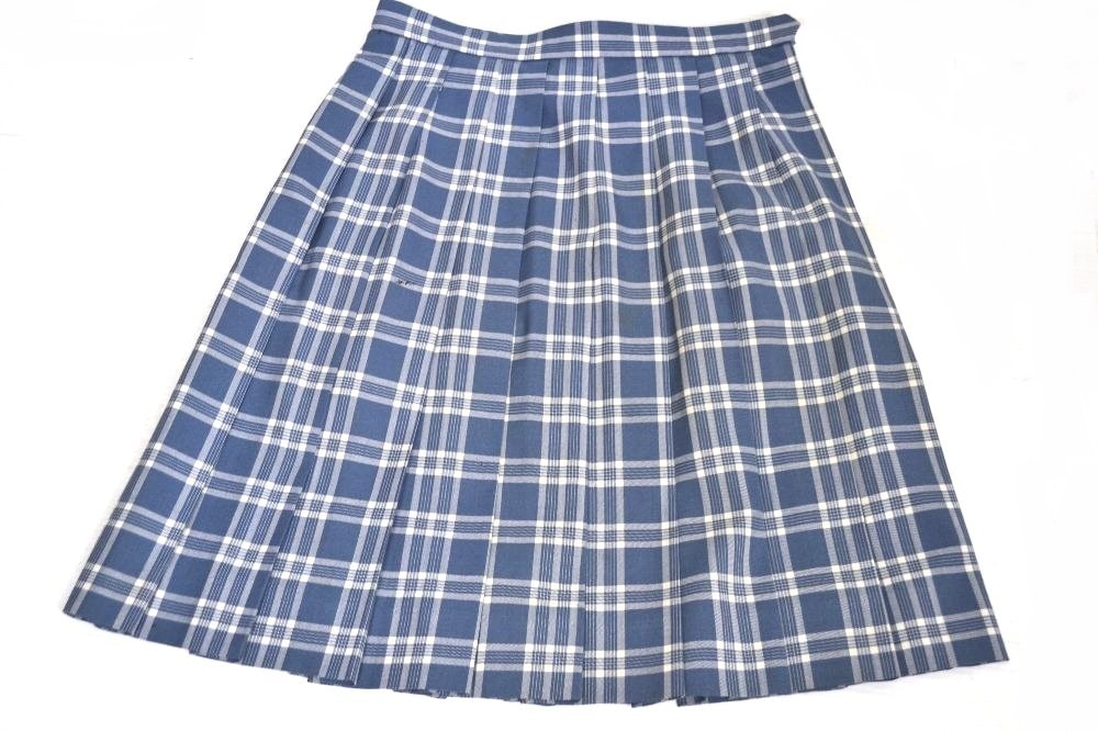 神奈川県 橘学苑中学高校 夏制服 チェックスカート W66×L51