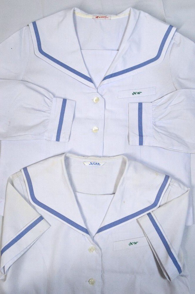 静岡県立 沼津西高等学校 セーラー夏中間服上 前開き＊T3275
