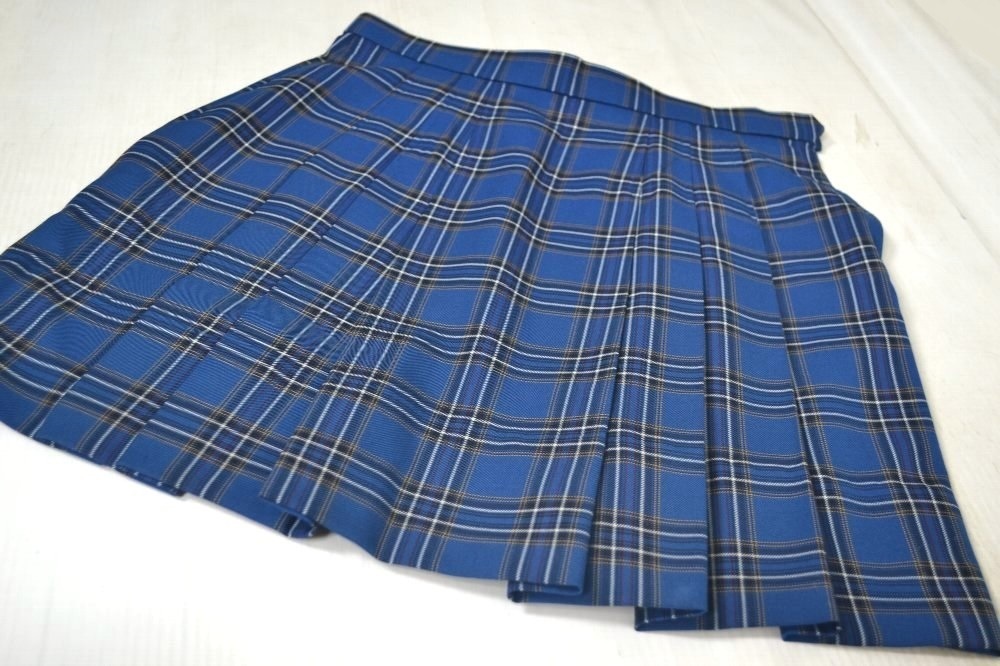 MY4784 大size W74 青系チェック柄 冬スカート | 冬スカート | 制服