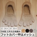 【5倍P】3次元カバー 5本指ソックス 22cm〜 レディス 女性用 メッシュ蒸れない カバーソックス国産 日本製 ネコポス可2個 [M便 1/3]