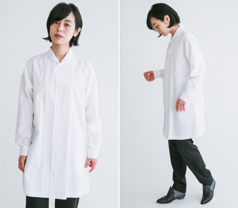 ラウンドハイネックロングブラウス－ブロード | ITEM,SHIRT | matohu