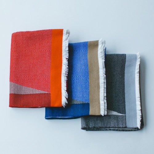 大判配色ショール - メリノウール / Colour Blocked Shawl