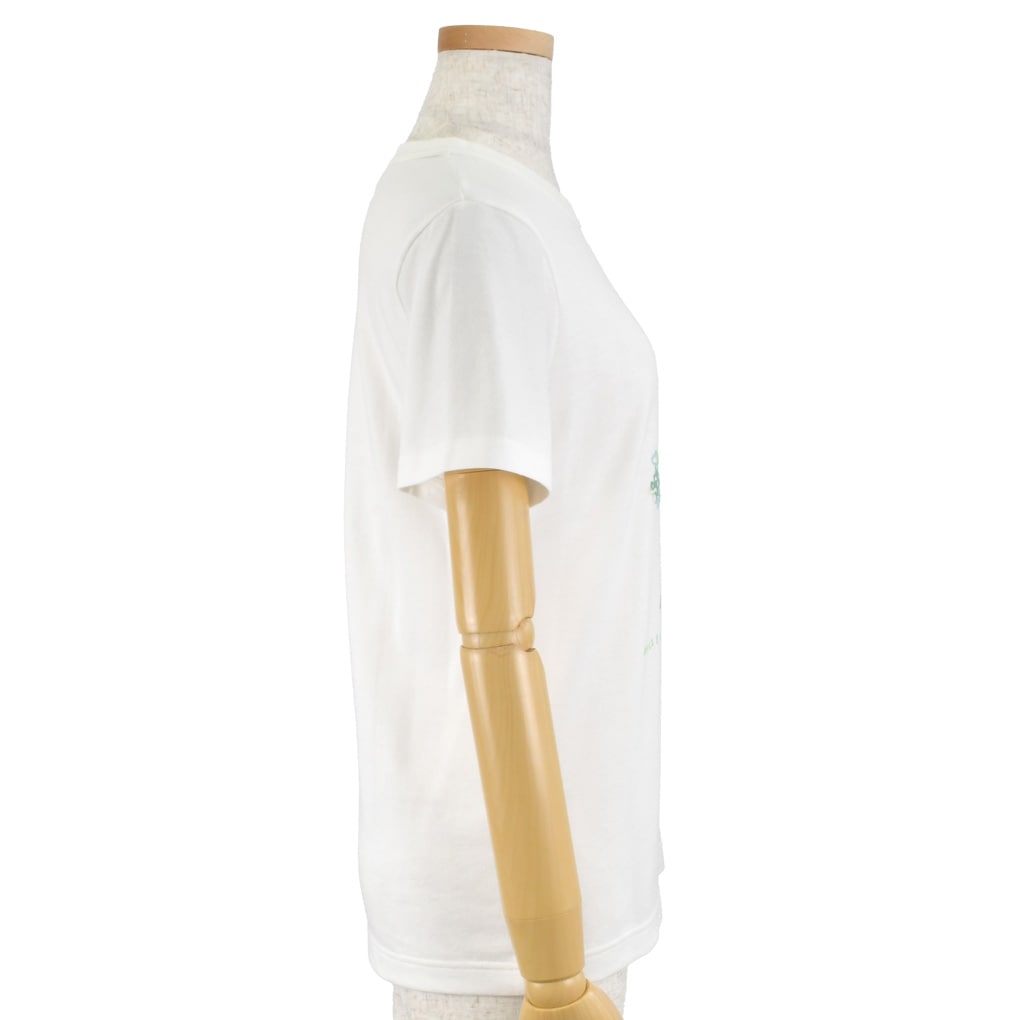 フロッキープリント 丸首Tシャツ