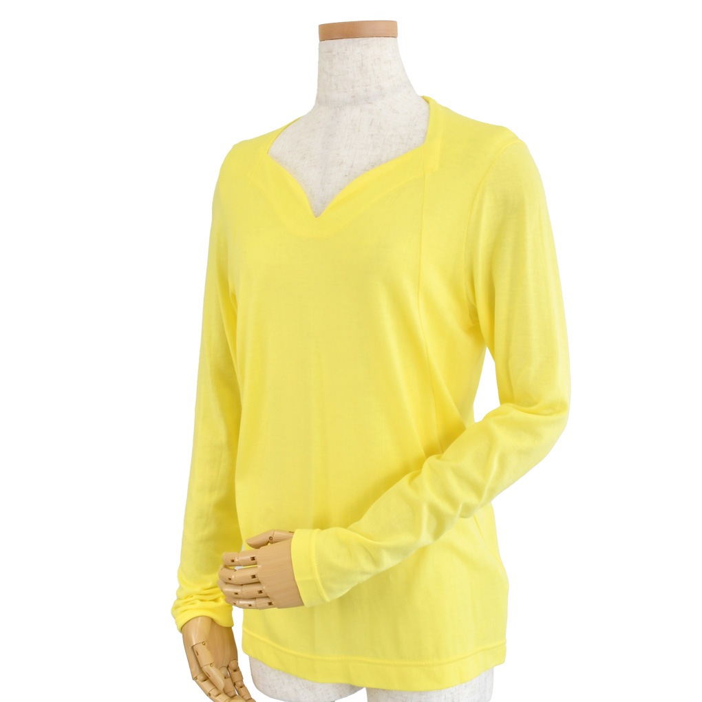 変り衿ぐり長袖Ｔ－天竺