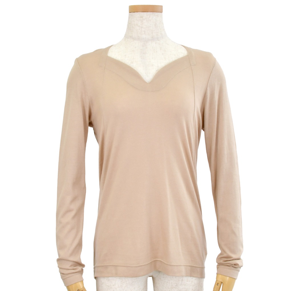 変り衿ぐり長袖Ｔ－天竺