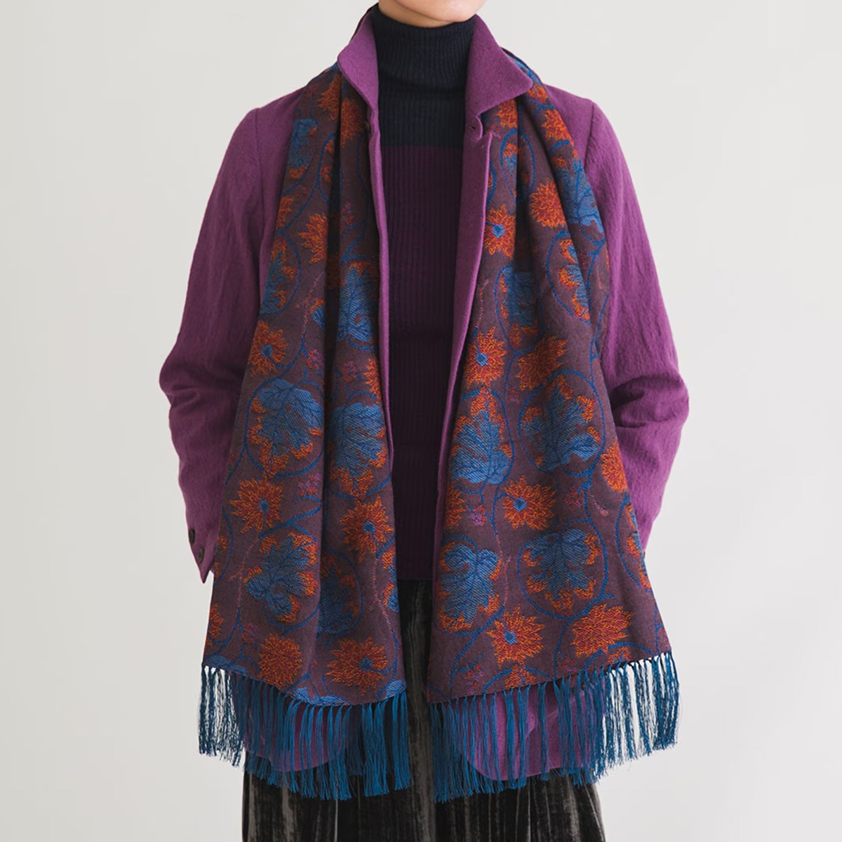 菊葉フリンジショール / Chrysanthemum Shawl