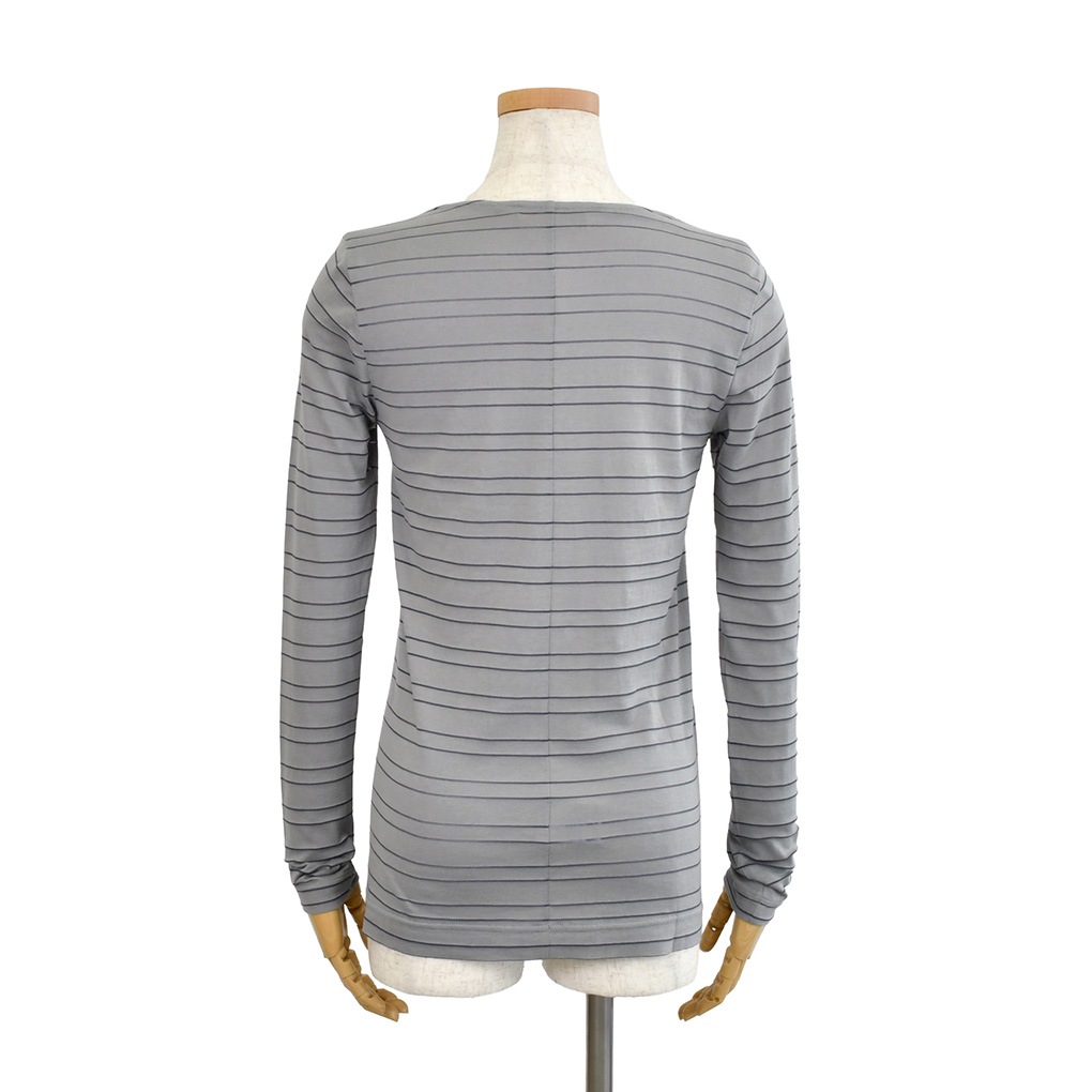 変わりV衿T-透かしボーダー