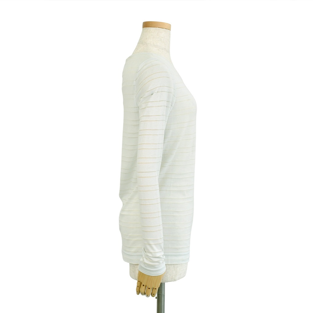 変わりV衿T-透かしボーダー