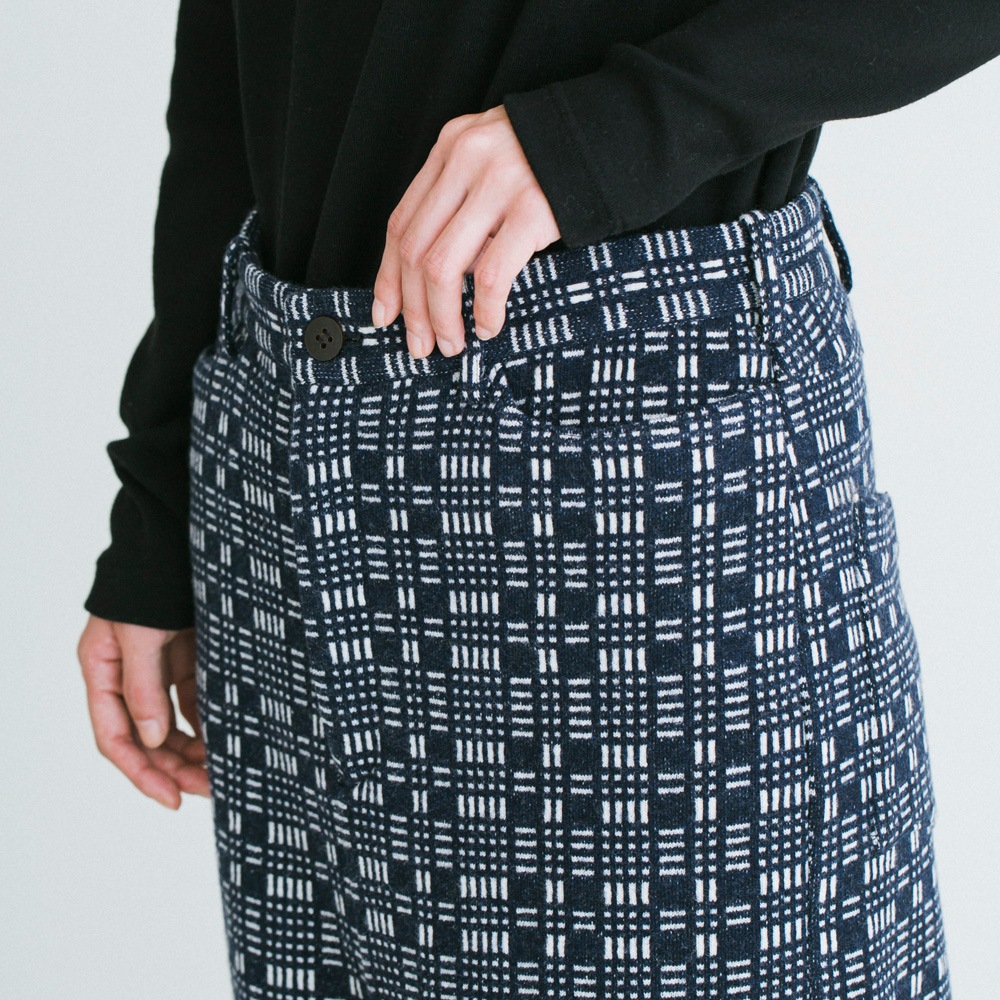 ローキュロット―格子柄ジャカード