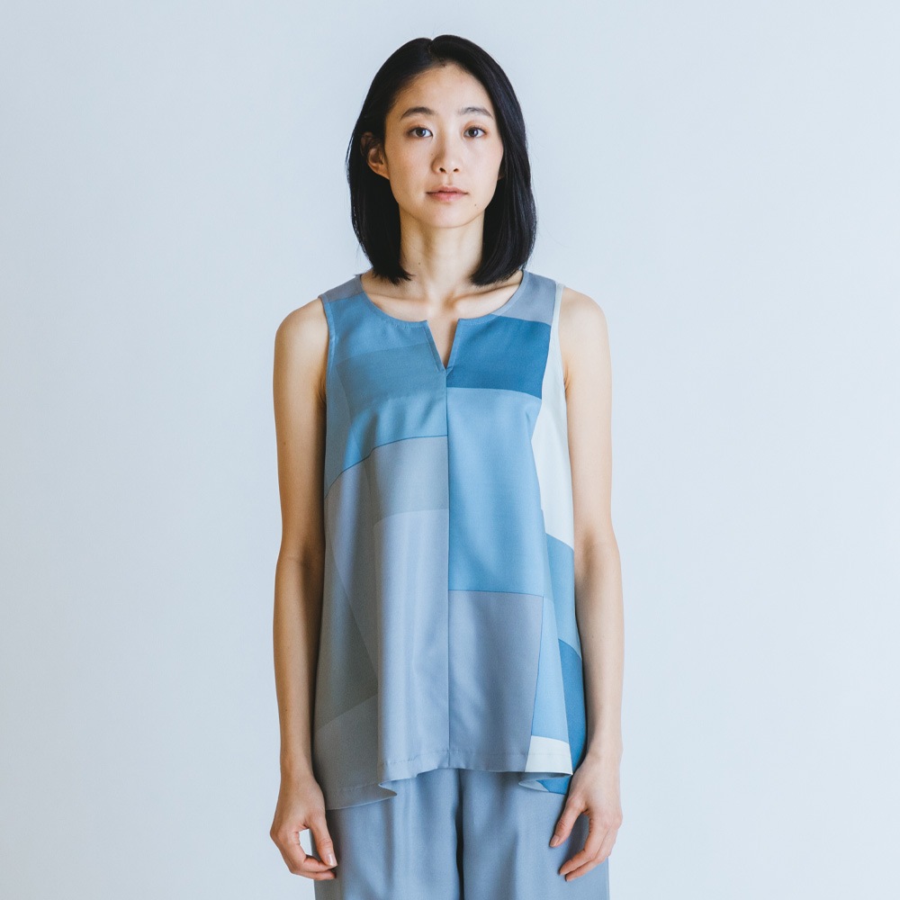 シルクキャミソール－コンポジションプリント