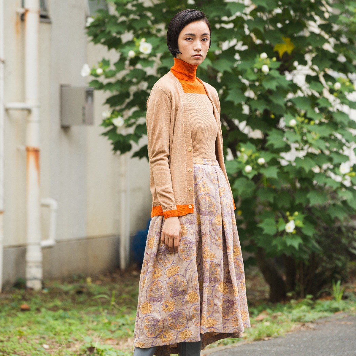 配色V衿カーディガン / Color Coordination V-neck Cardigan