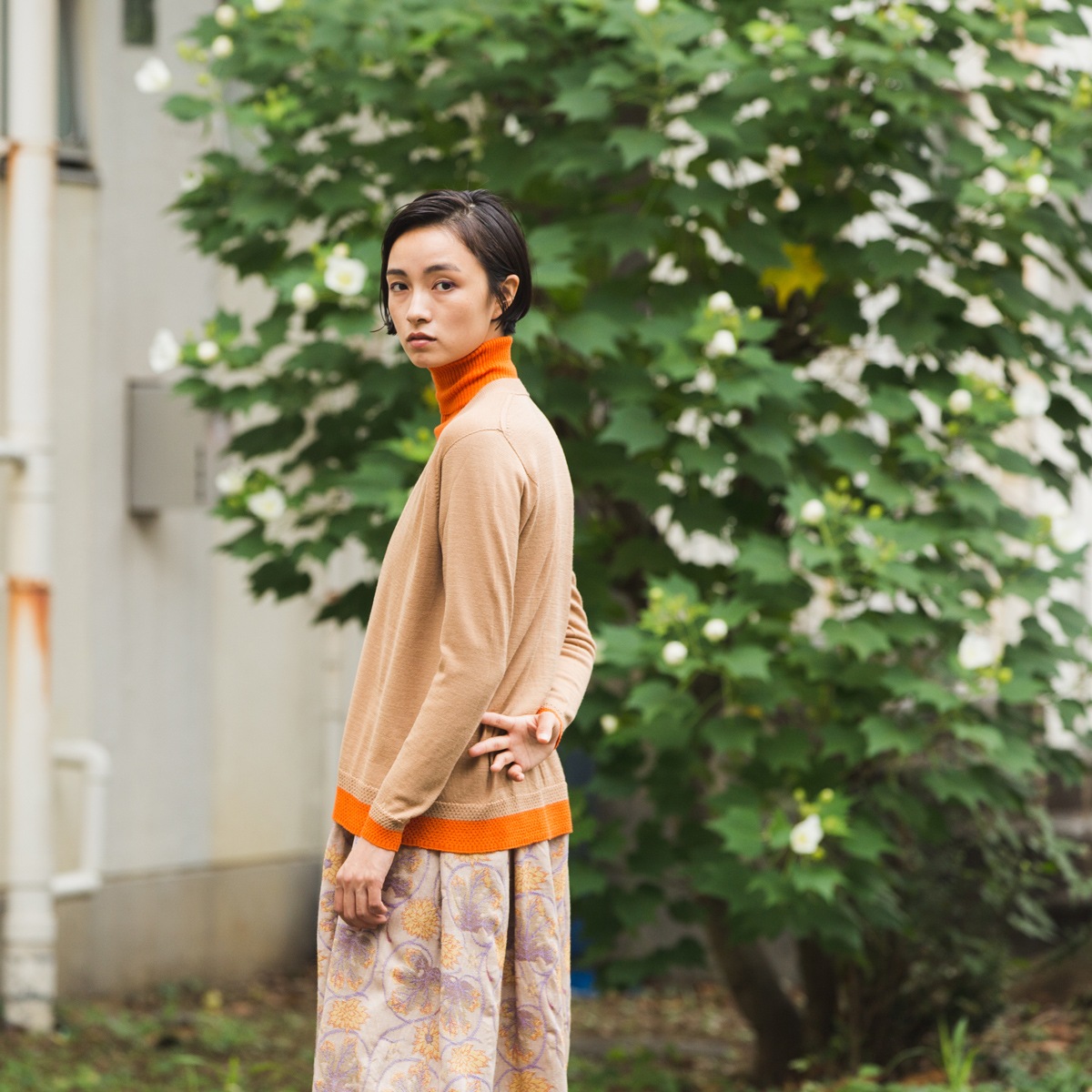 配色V衿カーディガン / Color Coordination V-neck Cardigan