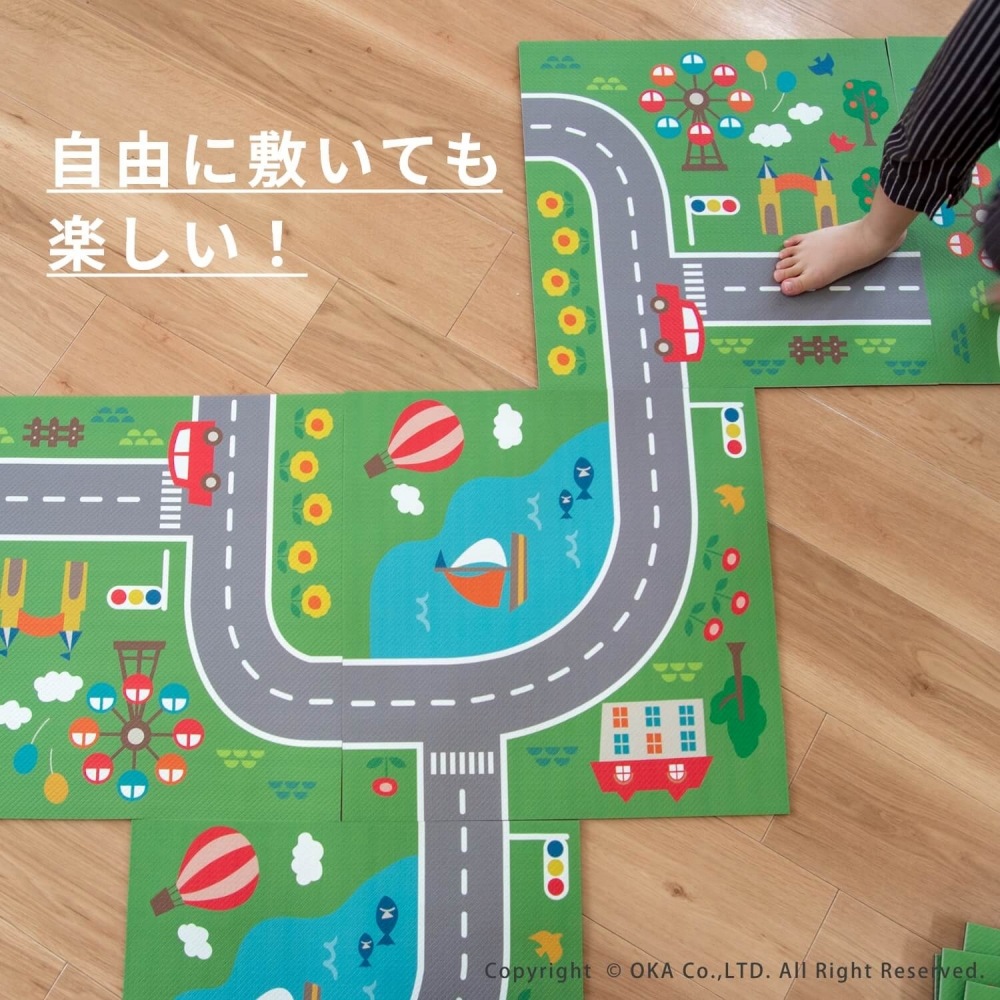 マイロード プレイマット 約45cm×45cm 12枚セット （ 道路マット