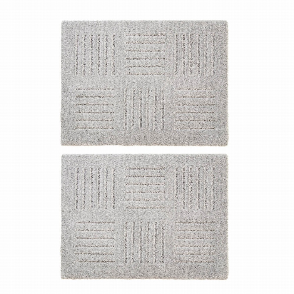 トイレセット＆防水キッチンマット2枚＆ロングキッチンマット2枚セット ピタプラスブリック キッチンマット 約45cm×60cm 2枚組 （ 洗える