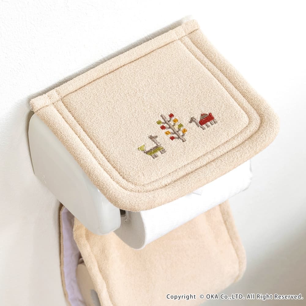 シエラ ペーパーホルダーカバー （ 洗える 紙巻器カバー ギャベ