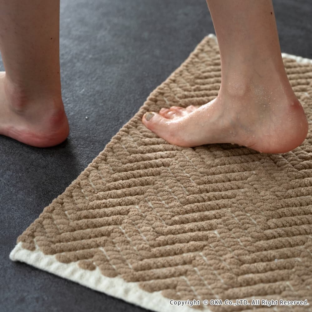 ブラウン マイクロファイバー バスマット マイクロファイバー バスマット ソフワ CONDOR(山崎産業