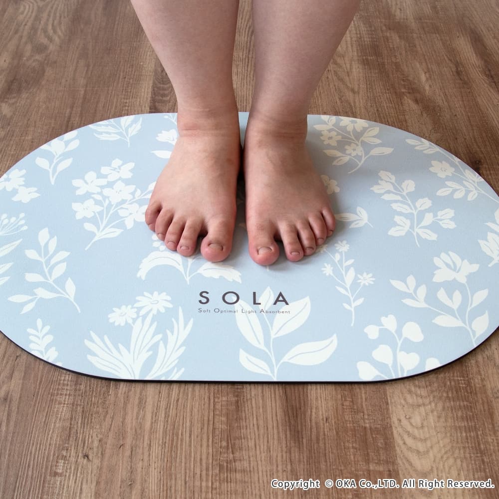 ソフト珪藻土 バスマット SOLA 約40cm×60cm （ 珪藻土 お風呂マット