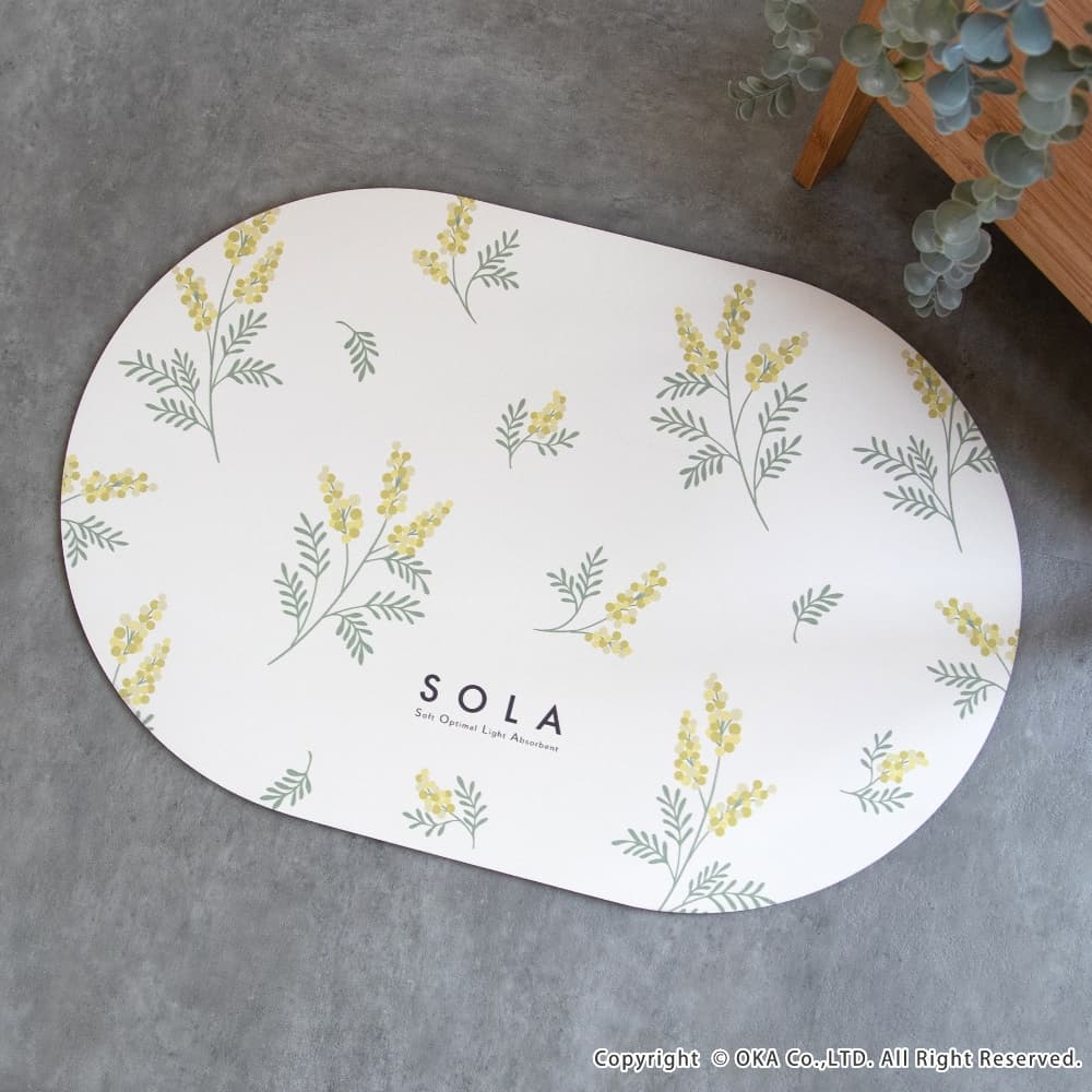 ソフト珪藻土 バスマット SOLA 約40cm×60cm （ 珪藻土 お風呂マット