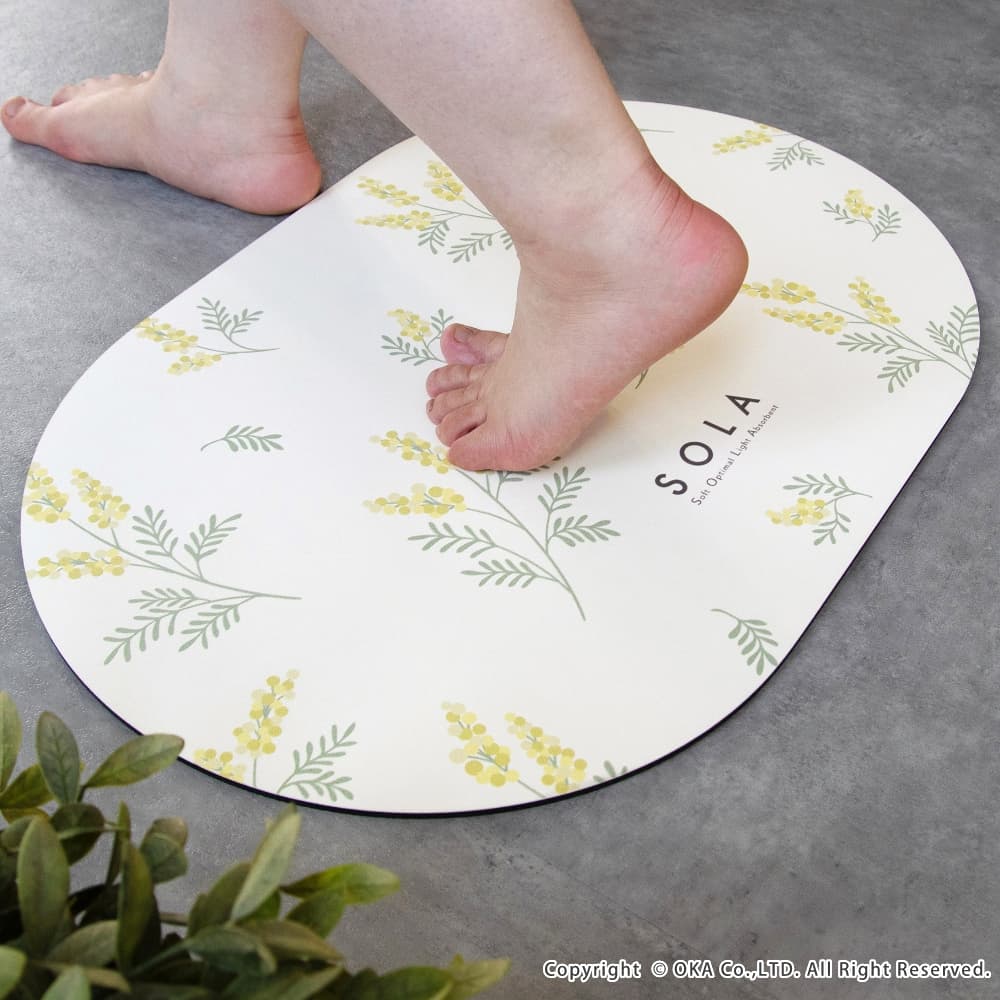 ソフト珪藻土 バスマット SOLA 約40cm×60cm （ 珪藻土 お風呂マット