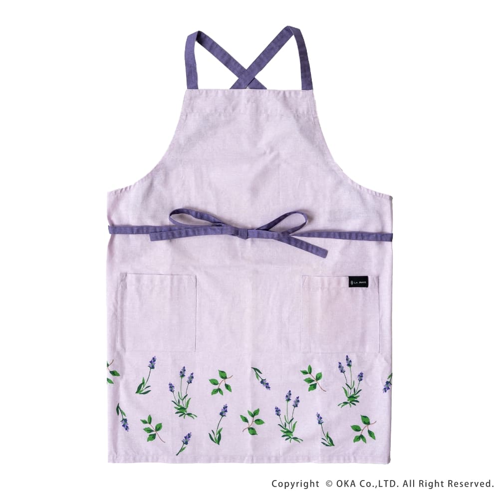 エミーズ エプロン （ ミモザ ラベンダー 前紐 おしゃれ プレゼント
