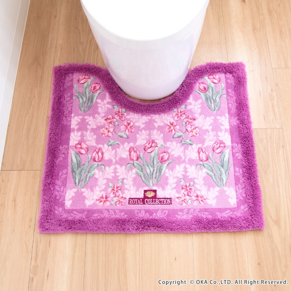 ロイヤルコレクション アーツ トイレマット 約58cm×63cm （ 花柄