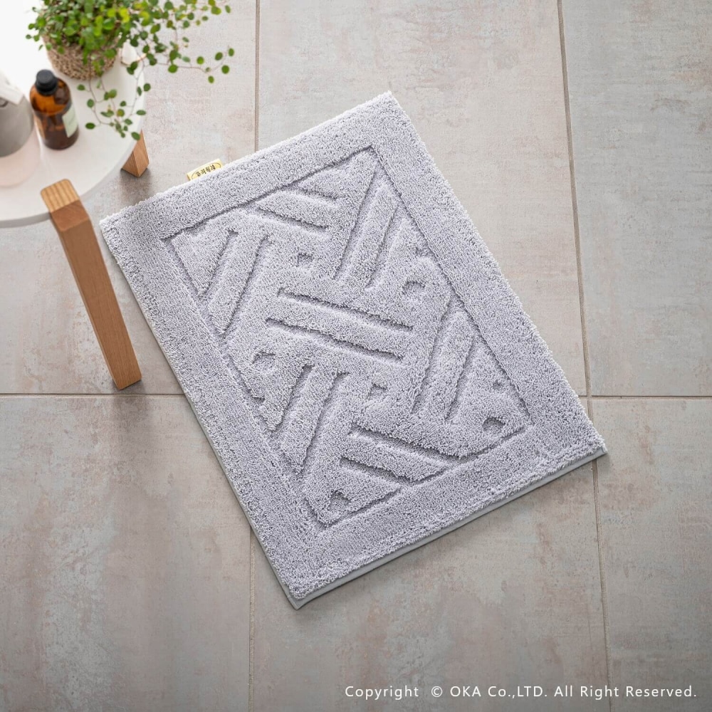 オカ OKA 乾度良好リッカ バスマット 約50cm×70cm グレー 吸水 速乾 洗える 大判 かんどーくん ｜オカ(OKA) 乾度良好リッカ バスマット 約50cm×70cm ネイビー