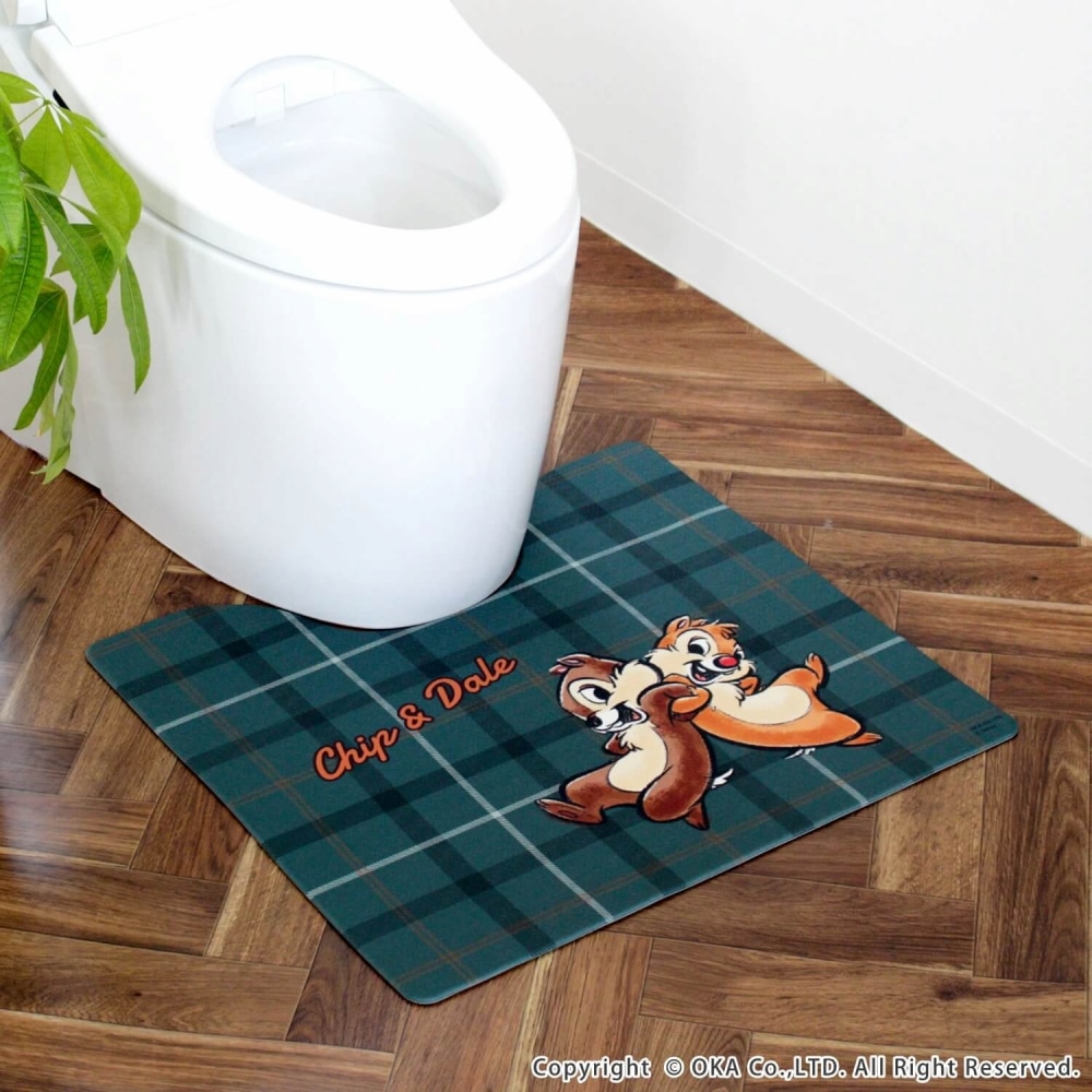 ディズニー 拭いてお手入れする トイレマット 約55cm×60cm （ 拭ける