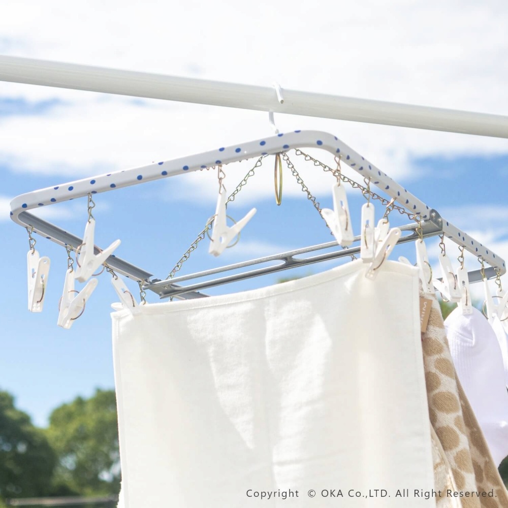 水玉 洗濯ハンガー 角ハンガー ファミリーS ピンチ数 20個