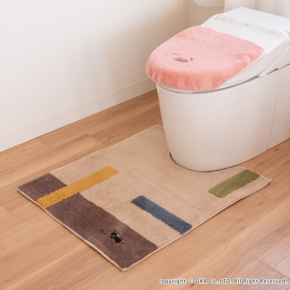 ミニョン ロングトイレマット 約75cm×63cm （ 洗える 裏面すべり止め