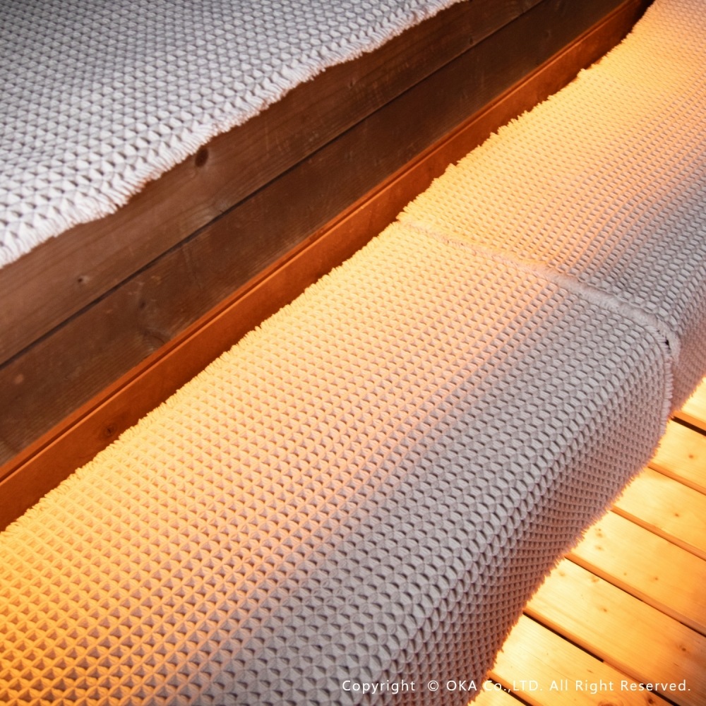 美品　ブラウン サウナマット フルサイズ 業務用 スレン染め サウナマット ライトブラウン 厚手 約70×130cm