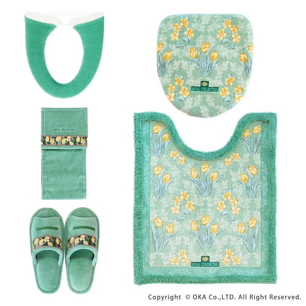 トイレマット 4点セット 日本製 オカ ロイヤルコレクション アーツ グリーン ロイヤルコレクション アーツ トイレマット | オカ株式会社
