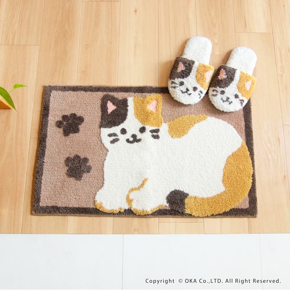 ファンディットアニマル 約45×75cm 玄関マット （ シュナウザー 豆しば