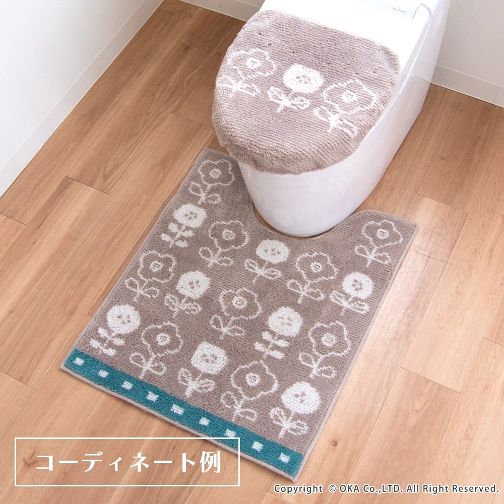 ポルク トイレ2点セット （ロングトイレマット+トイレフタカバードレ