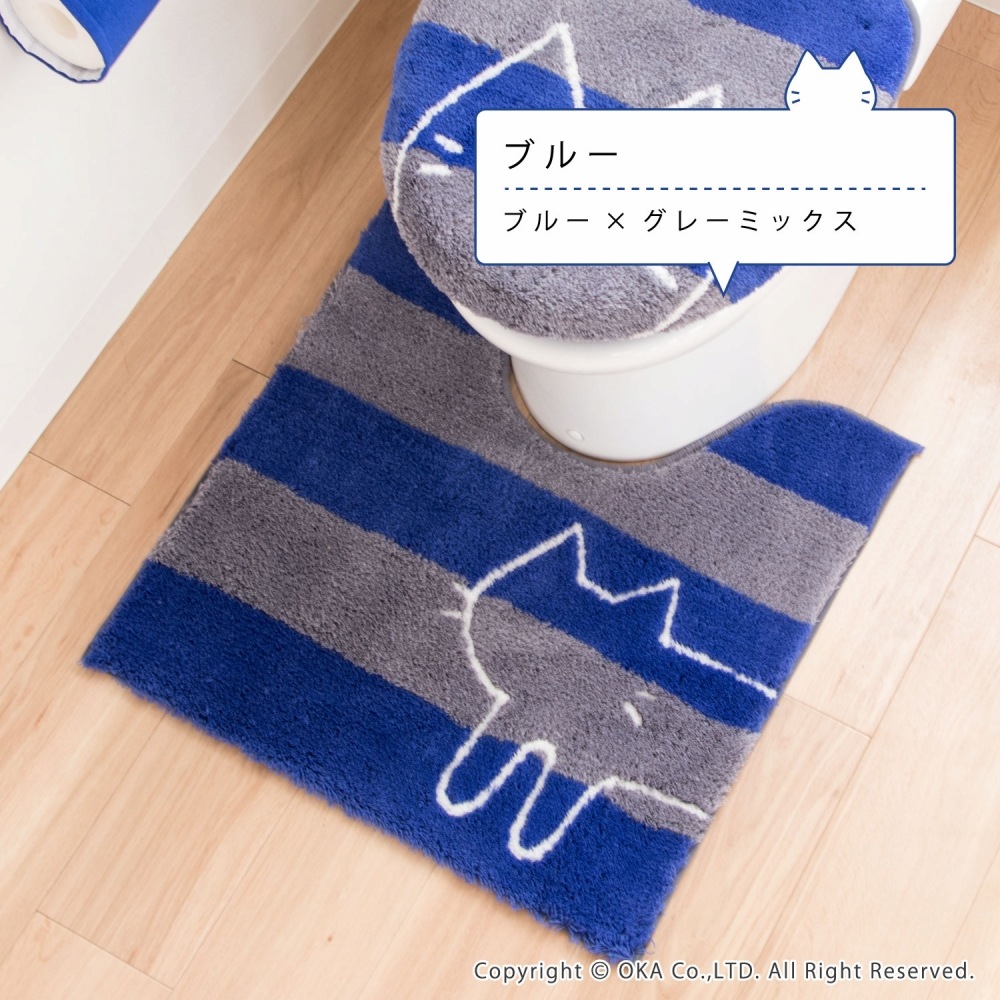 オカ うちねこ レギュラーサイズ トイレマット 約60×60cm (ホワイト)